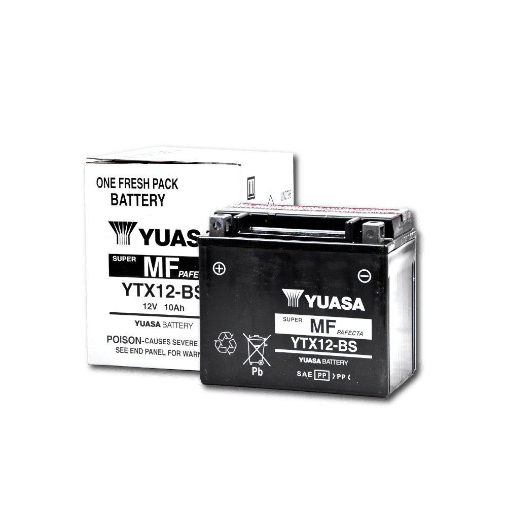 YTX12-BS YUASA แบตเตอรี่ High Performance Maintenance Free แบตแห้ง YTX12-BS 12V 10Ah ใช้สำหรับ Bonneville T100 T120 V-strom650 DL650