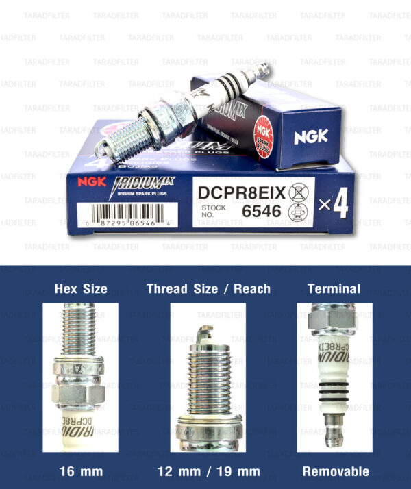 หัวเทียน NGK DCPR8EIX ขั้ว Iridium ใช้สำหรับ Ducati M795, M796 - Made in Japan