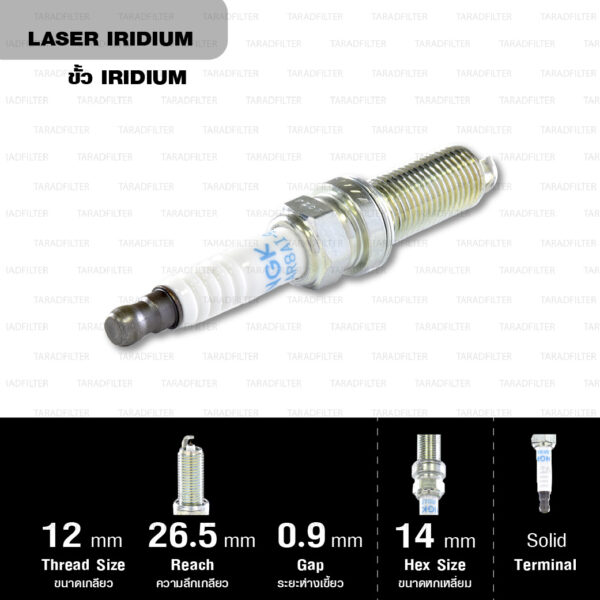 NGK หัวเทียน Laser Iridium ขั้ว Iridium ติดรถ LKAR8AI-9 ใช้สำหรับมอเตอร์ไซค์ KTM Duke200, RC200, Duke390, Duke690, Enduro690 (1 หัว) - Made in Japan