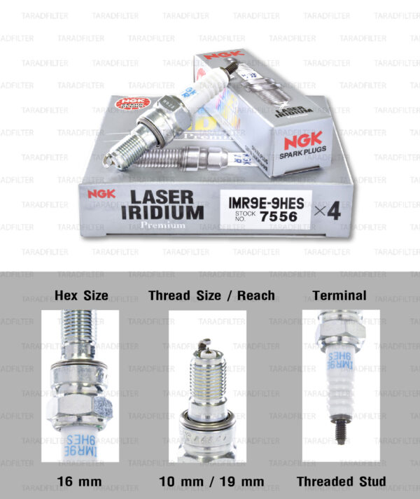 NGK หัวเทียน Laser Iridium ขั้ว Iridium ติดรถ IMR9E-9HES ใช้สำหรับมอเตอร์ไซค์ CBR1000RR ปี 2008 ขึ้นไป (1 หัว) - Made in Japan