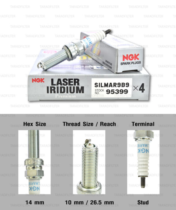 NGK หัวเทียน Laser Iridium ขั้ว Iridium ติดรถ SILMAR9B9 ใช้สำหรับมอเตอร์ไซค์ Kawasaki ZX-10 ปี 2016 ขึ้นไป และ Ninja H2, H2R (1 หัว) - Made in Japan