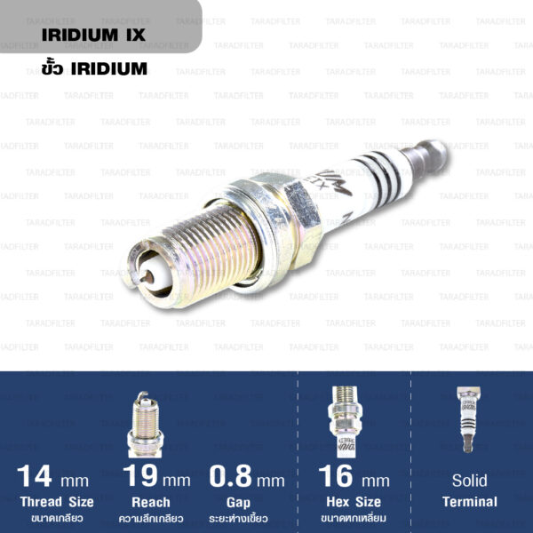 หัวเทียน NGK BKR6EIX ขั้ว Iridium ใช้สำหรับ Chevrolet Optra 1.6, 1.8 (1 หัว)