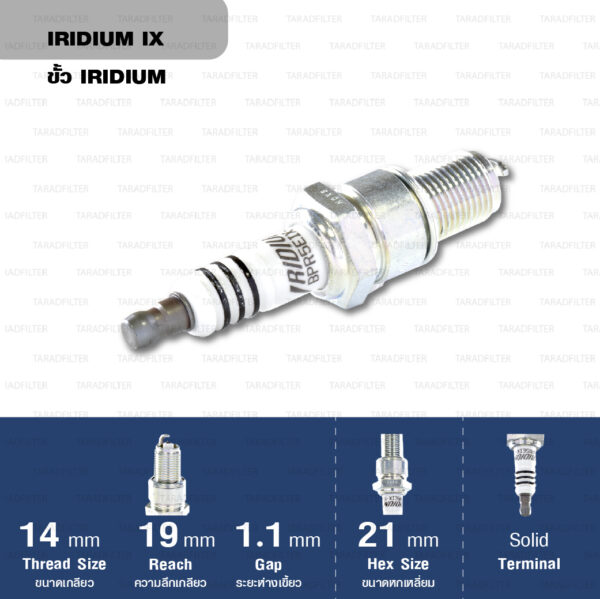 หัวเทียน NGK BPR5EIX-11 ขั้ว Iridium (1 หัว) - Made in Japan