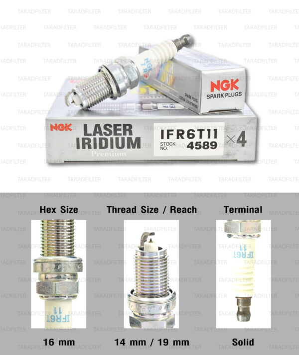 NGK หัวเทียน Laser Iridium ขั้ว Iridium ติดรถ IFR6T-11 ใช้สำหรับรถยนต์ Toyota Alphard, Camry 2.0, Camry 2.4, New Camry, New Camry Hybrid, Wish (1 หัว) - Made in Japan