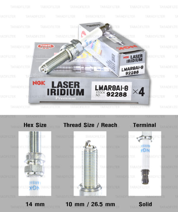 NGK หัวเทียน LASER IRIDIUM LMAR8AI-8 ใช้สำหรับ มอเตอร์ไซค์ บิ๊กไบค์ BMW K1600 , R1200 GS ปี 2017 (1 หัว) - Made in Japan