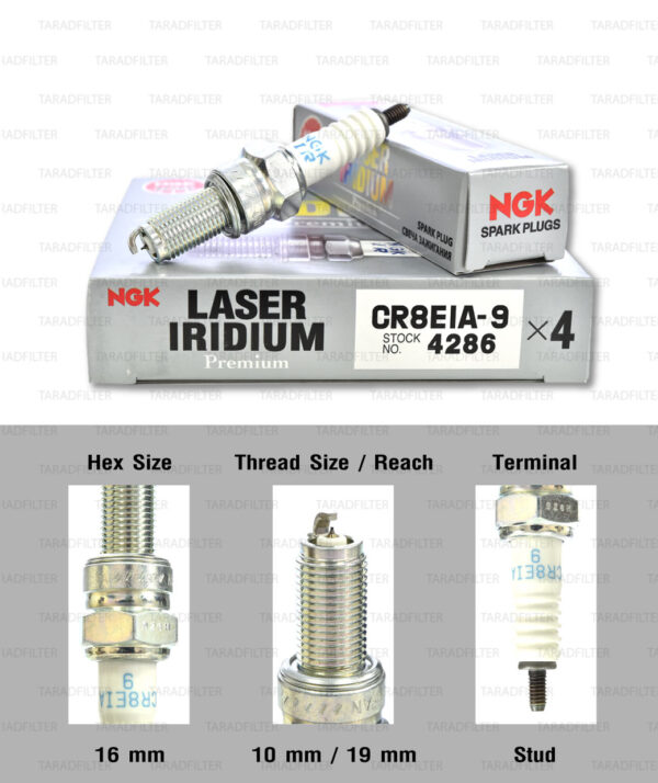 NGK หัวเทียน LASER IRIDIUM CR8EIA-9 ใช้สำหรับ มอเตอร์ไซค์ บิ๊กไบค์ Suzuki SFV650 Gladius - Made in Japan