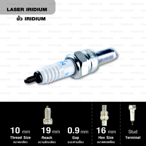 NGK หัวเทียน LASER IRIDIUM CR8EIA-9 ใช้สำหรับ มอเตอร์ไซค์ บิ๊กไบค์ Suzuki SFV650 Gladius - Made in Japan