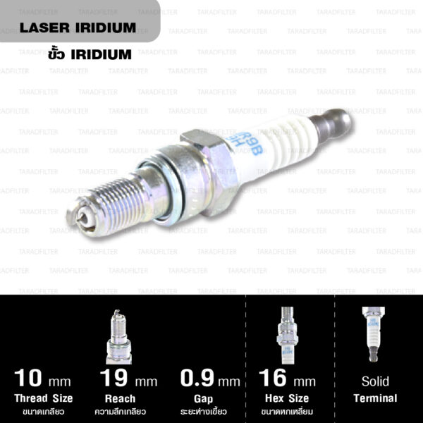 NGK หัวเทียน LASER IRIDIUM IMR9B-9H ใช้สำหรับ มอเตอร์ไซค์ บิ๊กไบค์ Honda VFR800 (1 หัว) - Made in Japan