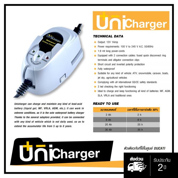 UNICHARGER เครื่องชาร์จแบตฯอัติโนมัติ รุ่น UN-1210-WR