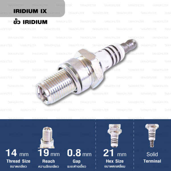 หัวเทียน NGK BR9ECMIX ขั้ว Iridium ใช้สำหรับมอเตอร์ไซค์ 2 จังหวะ KR150K, NSR150SP, Phantom150 (รุ่นตูดถอดไม่ได้) (1 หัว) - Made in Japan