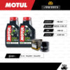 FULL MOTO ชุดถ่ายน้ำมันเครื่องกึ่งสังเคราะห์ MOTUL 5100 4T [ 10w-50 ] ใช้สำหรับ มอเตอร์ไซค์ Kawasaki Er-6n / Ninja650 / Versys650 / Ninja400