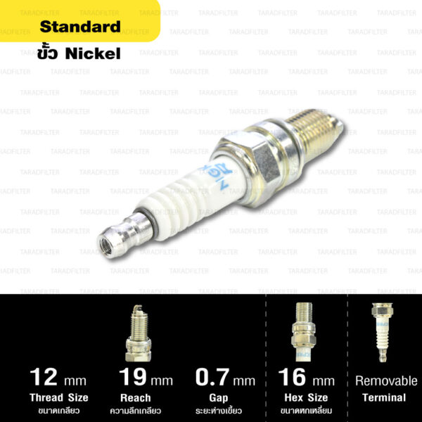 หัวเทียน NGK DCPR8E ขั้ว Nickel ใช้สำหรับ Ducati M795, M796