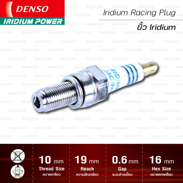 หัวเทียน DENSO IU01-31 ขั้ว Iridium Racing (1 หัว)