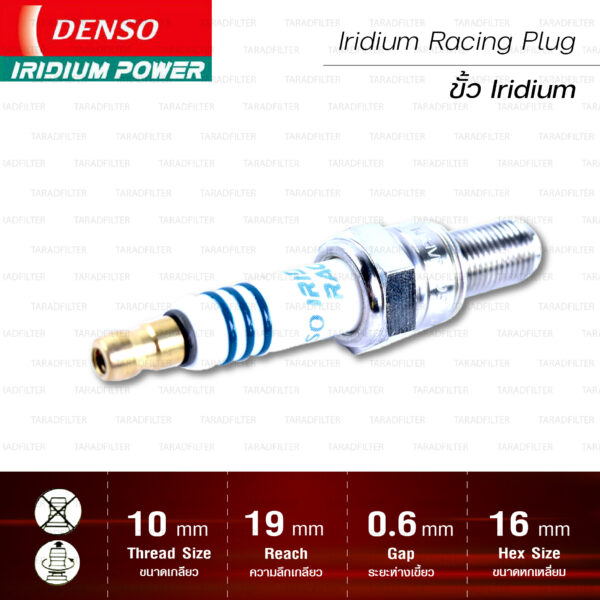 หัวเทียน DENSO IU01-31 ขั้ว Iridium Racing (1 หัว)