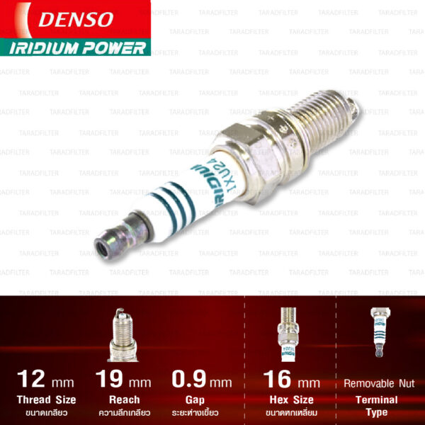 หัวเทียน DENSO IXU24 ขั้ว Iridium