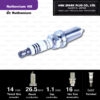 NGK หัวเทียน Ruthenium HX ขั้ว Ruthenium LFR6AHX-S ใช้สำหรับรถ Toyota Fortuner 2.7L ’05, Hilux Vigo 2.7L, Innova 2.0L ’04 - Made in Japan