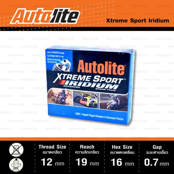 หัวเทียน Autolite XS4162 ขั้ว Iridium Xtreme Sport ใช้แทน DCPR9E / DCPR9EIX