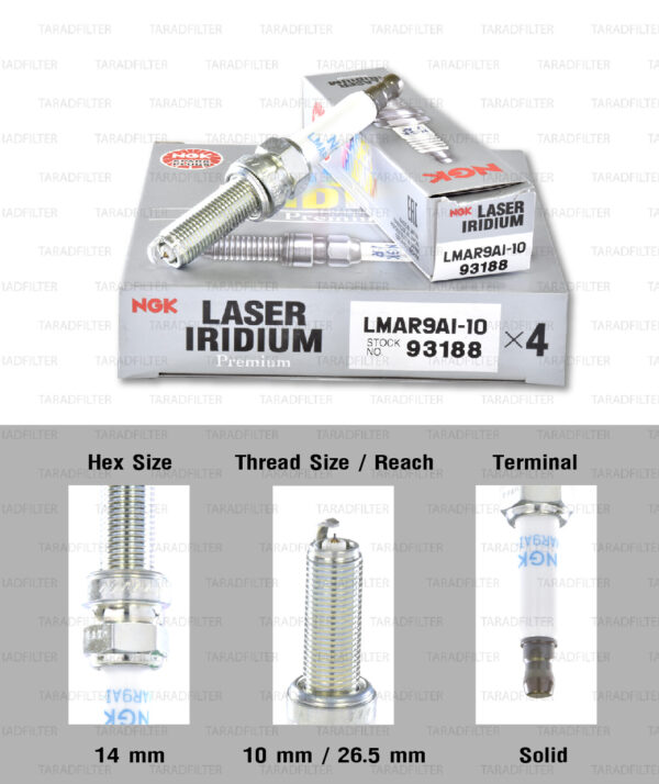 NGK หัวเทียนขั้ว LASER IRIDIUM LMAR9AI-10 ใช้สำหรับมอเตอร์ไซค์ KTM 250 XCF-W , HUSQVARNA FE250 (1 หัว) - Made in Japan