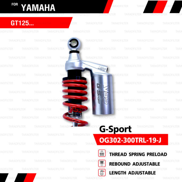 YSS โช๊คแก๊ส G-Sport ใช้อัพเกรดสำหรับ Yamaha GT125【 OG302-300TRL-19-J 】 [ โช๊ค YSS แท้ 100% พร้อมประกันศูนย์ 6 เดือน ️]