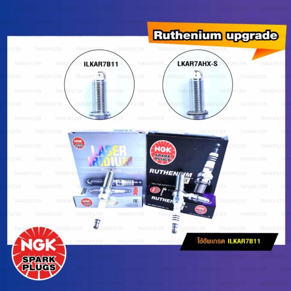 หัวเทียน NGK LKAR7AHX-S ขั้ว Ruthenium ใช้สำหรับ Toyota Corolla Altis 1.6, 1.8, 2.0, Corolla All New Altis 1.6L, Prius, Accord ปีใหม่, Civic ปีใหม่, Civic FB, CRV ปีใหม่