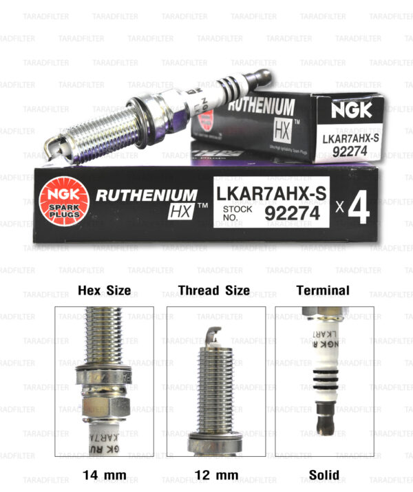 NGK หัวเทียน Ruthenium HX ขั้ว Ruthenium LKAR7AHX-S ใช้สำหรับรถ Toyota Corolla Altis 1.6, 1.8, 2.0, Corolla All New Altis 1.6L, Prius, Mazda Skyactive ( ใช้อัพเกรด ILKAR7B11, ILKAR7L11 ) - Made in Japan