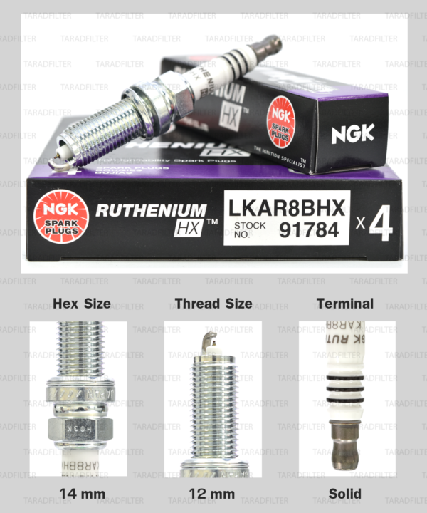 NGK หัวเทียน Ruthenium HX ขั้ว Ruthenium LKAR8BHX ใช้สำหรับรถ Honda Accord 1.5 Turbo , Civic FC, FK - Made in Japan