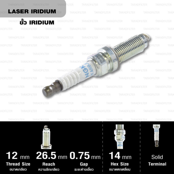 NGK หัวเทียน LASER IRIDIUM ILZKAR8J8SY ใช้สำหรับ Honda Civic FC, FK 1.5 / Accord 1.5 (1 หัว) - Made in Japan