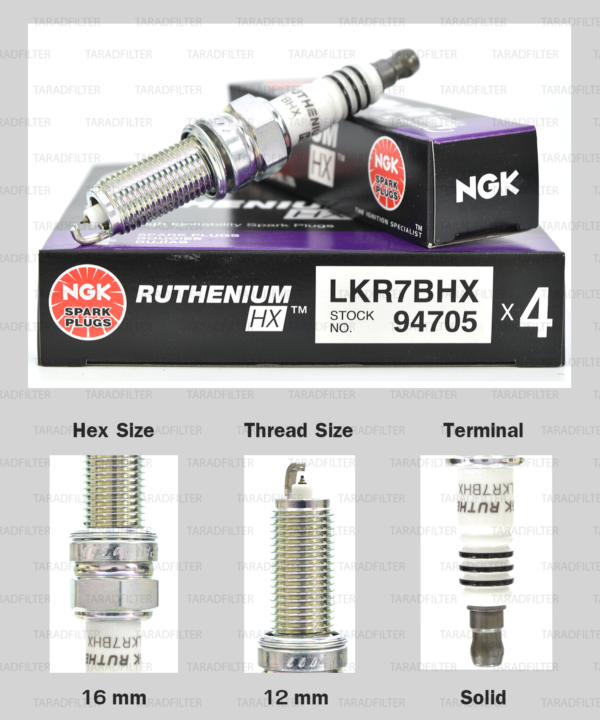 NGK หัวเทียน Ruthenium HX ขั้ว Ruthenium LKR7BHX - Made in Japan