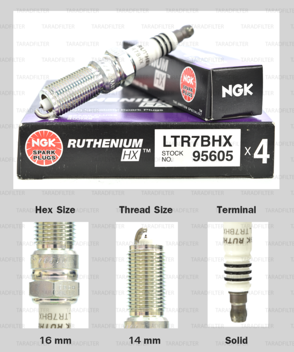 NGK หัวเทียน Ruthenium HX ขั้ว Ruthenium LTR7BHX ( อัพเกรด LTR7IX-11 ) - Made in Japan