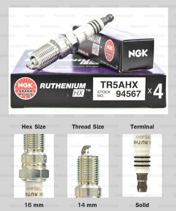 NGK หัวเทียน Ruthenium HX ขั้ว Ruthenium TR5AHX ( ใช้อัพเกรด TR55IX )- Made in Japan