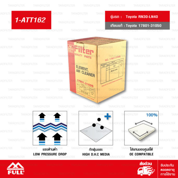 FULL ไส้กรองอากาศ Toyota RN30-LN40 #17801-31050[1-ATT162]