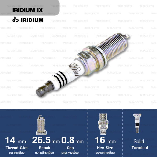 NGK หัวเทียน IRIDIUM IX ขั้ว IRIDIUM LFR7AIX 4 หัว (1 หัว) - Made in Japan