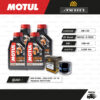 FULL MOTO ชุดถ่ายน้ำมันเครื่องสังเคราะห์แท้ MOTUL H-TECH 100 4T [ 10w-40 ] ใช้สำหรับ มอเตอร์ไซค์ SUZUKI GSX-R1000 / Hayabusa GSX-R1300 / GSX-S750 '15-'16