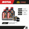 FULL RAZER ชุดถ่ายน้ำมันเครื่องสังเคราะห์แท้ MOTUL H-TECH 100 4T [ 10w-40 ] ใช้สำหรับ มอเตอร์ไซค์ SUZUKI GSX-R1000 / Hayabusa GSX-R1300 / GSX-S750 '15-'16