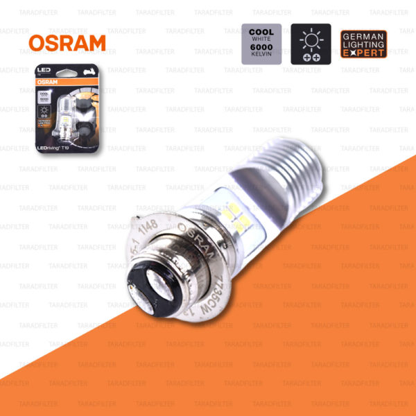 OSRAM หลอดไฟหน้ามอเตอร์ไซค์ LED รุ่น T19 สี COOL WHITE / 6,000 KELVIN [ 12V / 5-6W ]