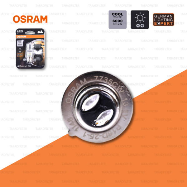 OSRAM หลอดไฟหน้ามอเตอร์ไซค์ LED รุ่น T19 สี COOL WHITE / 6,000 KELVIN [ 12V / 5-6W ]