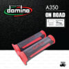 DOMINO MANOPOLE GRIP ปลอกแฮนด์ รุ่น A350 สีดำ-แดง ใช้สำหรับรถมอเตอร์ไซค์ [ 1 คู่ ]