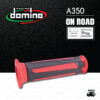 DOMINO MANOPOLE GRIP ปลอกแฮนด์ รุ่น A350 สีดำ-แดง ใช้สำหรับรถมอเตอร์ไซค์ [ 1 คู่ ]