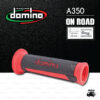 DOMINO MANOPOLE GRIP ปลอกแฮนด์ รุ่น A350 สีดำ-แดง ใช้สำหรับรถมอเตอร์ไซค์ [ 1 คู่ ]