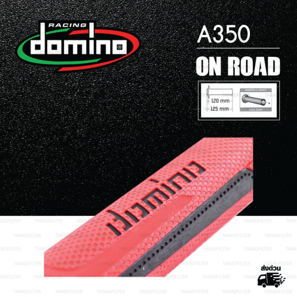 DOMINO MANOPOLE GRIP ปลอกแฮนด์ รุ่น A350 สีแดง-ดำ ใช้สำหรับรถมอเตอร์ไซค์ [ 1 คู่ ]