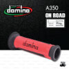 DOMINO MANOPOLE GRIP ปลอกแฮนด์ รุ่น A350 สีแดง-ดำ ใช้สำหรับรถมอเตอร์ไซค์ [ 1 คู่ ]