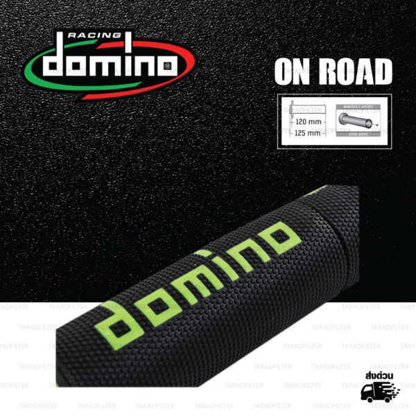 DOMINO MANOPOLE GRIP ปลอกแฮนด์ รุ่น A450 รุ่นใหม่ล่าสุด สีดำ-เขียว ใช้สำหรับรถมอเตอร์ไซค์ [ 1 คู่ ]