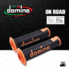 DOMINO MANOPOLE GRIP ปลอกแฮนด์ รุ่น A450 รุ่นใหม่ล่าสุด สีดำ-ส้ม ใช้สำหรับรถมอเตอร์ไซค์ [ 1 คู่ ]