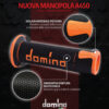 DOMINO MANOPOLE GRIP ปลอกแฮนด์ รุ่น A450 รุ่นใหม่ล่าสุด สีดำ-ส้ม ใช้สำหรับรถมอเตอร์ไซค์ [ 1 คู่ ]