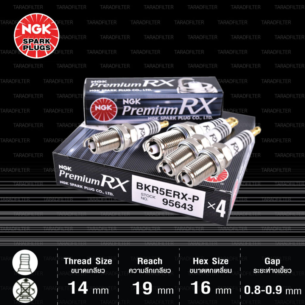 NGK หัวเทียน Premium RX ขั้ว Ruthenium BKR5ERX-P [ ใช้อัพเกรด BKR5E ] - Made in Japan