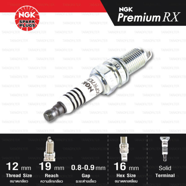 NGK หัวเทียน Premium RX ขั้ว Ruthenium DCPR7ERX-P [ ใช้อัพเกรด DCPR7E / DCPR7EIX ] (1 หัว) - Made in Japan