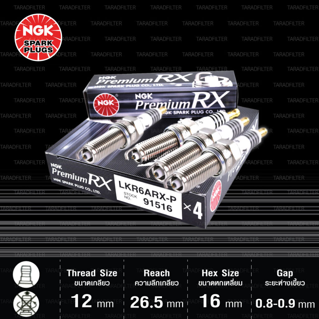 NGK หัวเทียน Premium RX ขั้ว Ruthenium LKR6ARX-P [ ใช้อัพเกรด LKR6A ] - Made in Japan