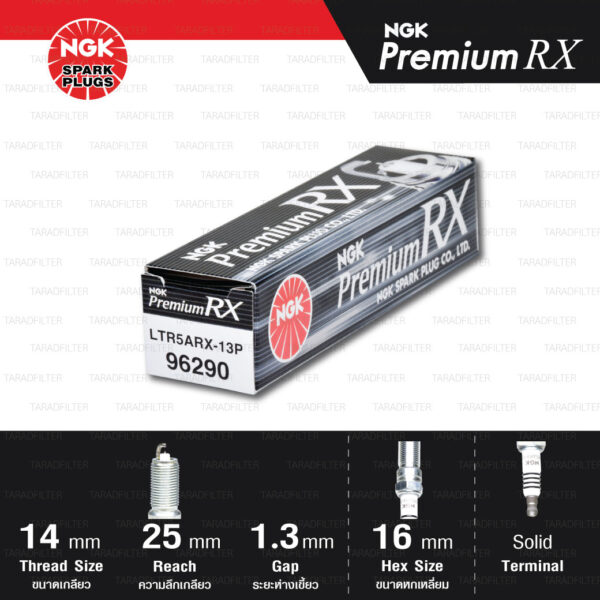 NGK หัวเทียน Premium RX ขั้ว Ruthenium LTR5ARX-13P [ ใช้อัพเกรด ILTR5A-13G ] (1 หัว) - Made in Japan