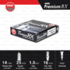 NGK หัวเทียน Premium RX ขั้ว Ruthenium LTR5ARX-13P [ ใช้อัพเกรด ILTR5A-13G ] (1 หัว) - Made in Japan