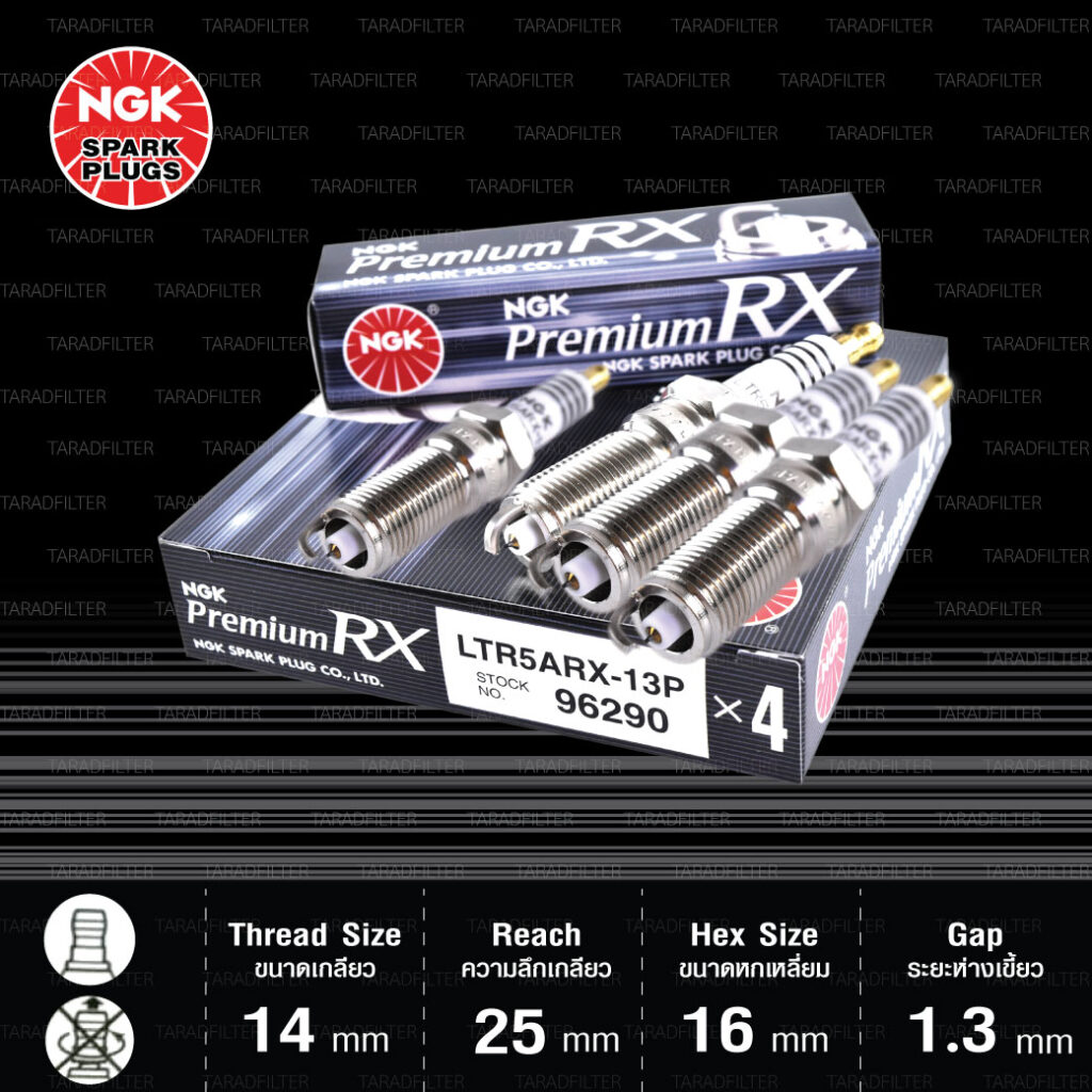 NGK หัวเทียน Premium RX ขั้ว Ruthenium LTR5ARX-13P [ ใช้อัพเกรด ILTR5A-13G / TR5A-13 ] - Made in Japan